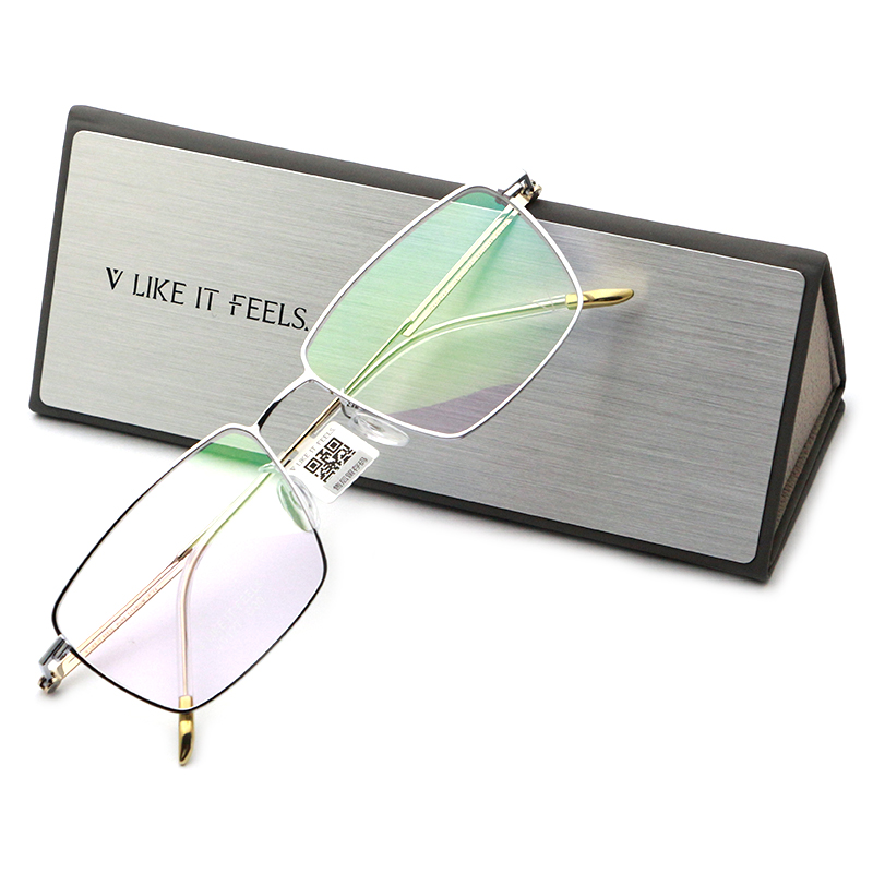 v牌微帕眼镜框超轻方框近视女显脸小可配度数超轻羽毛钛镜架v012t