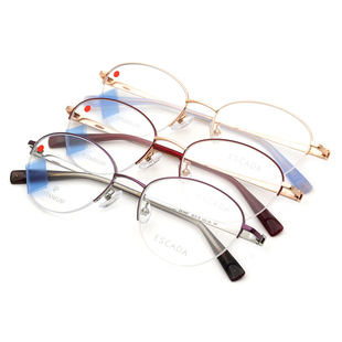 ESCADA爱思卡达眼镜架时尚半框纯钛小脸女士眼镜框可配镜ES1006T