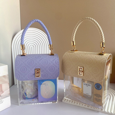 简约皮质手提亚克力薄利多销