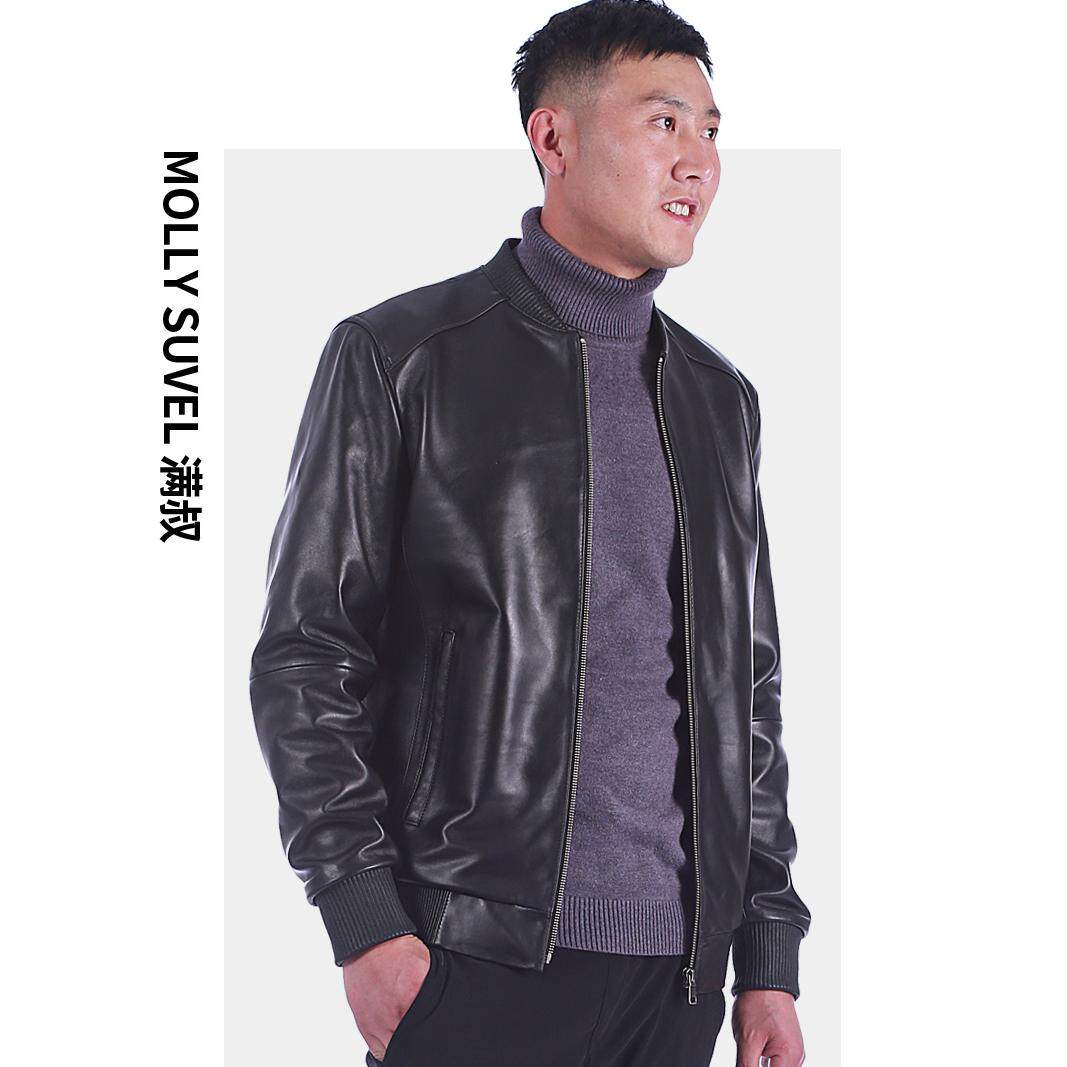 2026年春秋日韩风格工厂品牌跟单男士绵羊皮刺绣棒球服简约舒适