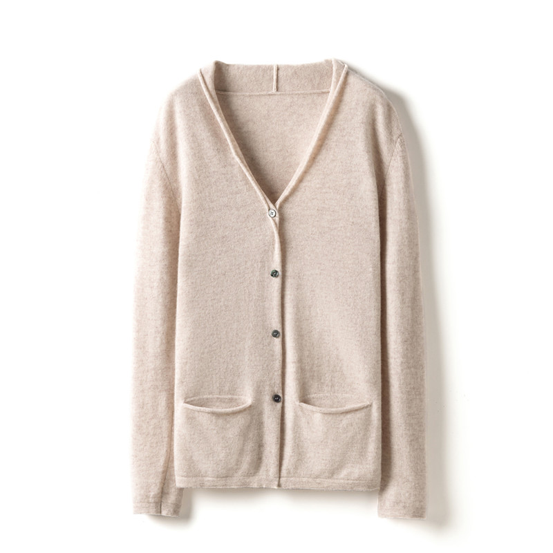 戎美衣尚羊绒开衫短款女短款宽松