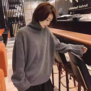 【品质货】王菲同款】戎美衣尚羊毛羊绒衫女毛衣慵懒宽松加厚高领