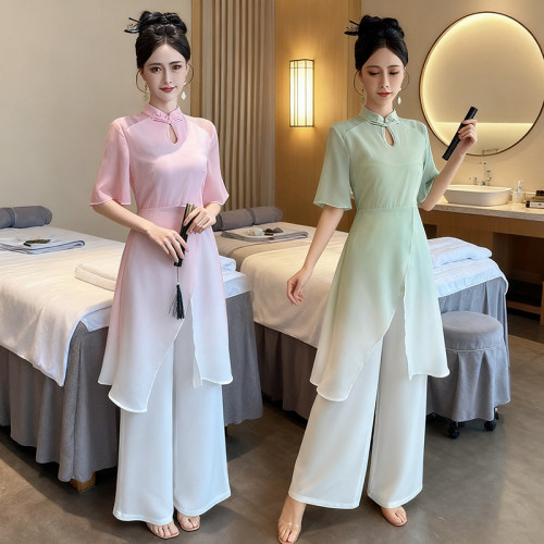 高端足浴技师工作服采耳师
