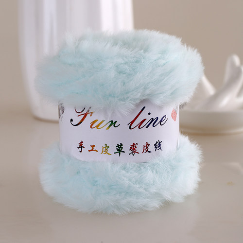 貂绒裘皮绒手工编织围巾帽子毛衣仿水貂雪貂绒凤羽绒仿皮草粗毛线