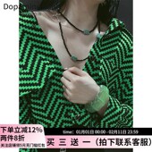 多巴胺仓库」沨涯.新中式 复古绿色天然石项链小众清冷男女锁骨链