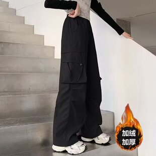 女童工装裤秋冬款2026新款中大童裤子女孩加绒加厚长裤儿童休闲裤