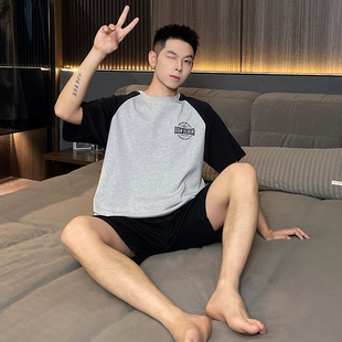 短裤 套头纯棉短袖 青年男舒适简约休闲家居服90954 新款 夏季