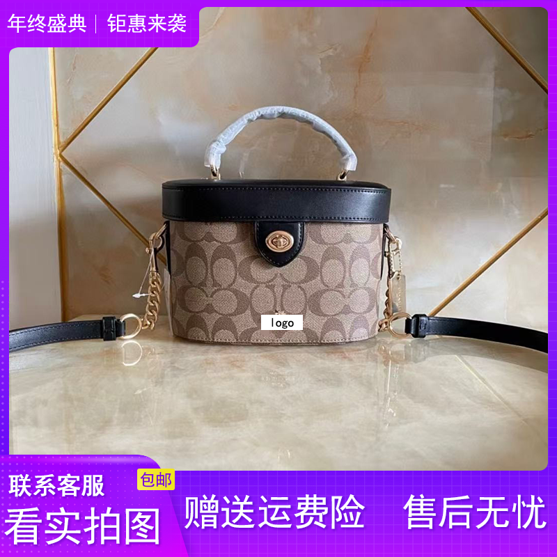 寇家新款KAV马车化妆盒真皮手提单肩斜挎热销时尚女包斜挎包小众