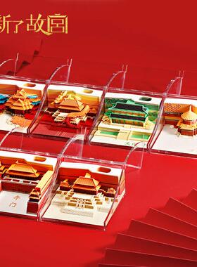 上新了故宫3d立体纸雕便签故宫文创礼品桌面摆件送朋友生日礼物