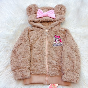 【现货】EarthMagic 定制熊本色外套 可爱小熊爪 毛绒帽子蝴蝶结