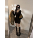 长袖 修身 时尚 新款 连衣裙DT1832 短裙亮片拼接网纱秋冬季 大婷婷