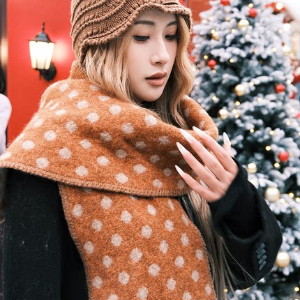 秋冬针织帽女保暖毛线帽显白时尚百搭围巾女冬季保暖套装帽子围巾