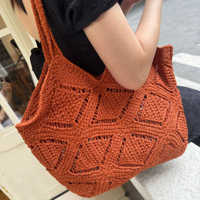 编织镂空大容量托特包女