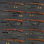 ZYTOYS1 M1莫辛纳甘 塑料模型兵人摆件吃鸡99式 98K步枪狙击版