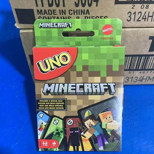 美泰正版 mattel UNO 我的世界系列纸牌 多人互动桌面玩具