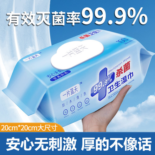 一片蓝天100抽大包卫生杀菌湿巾