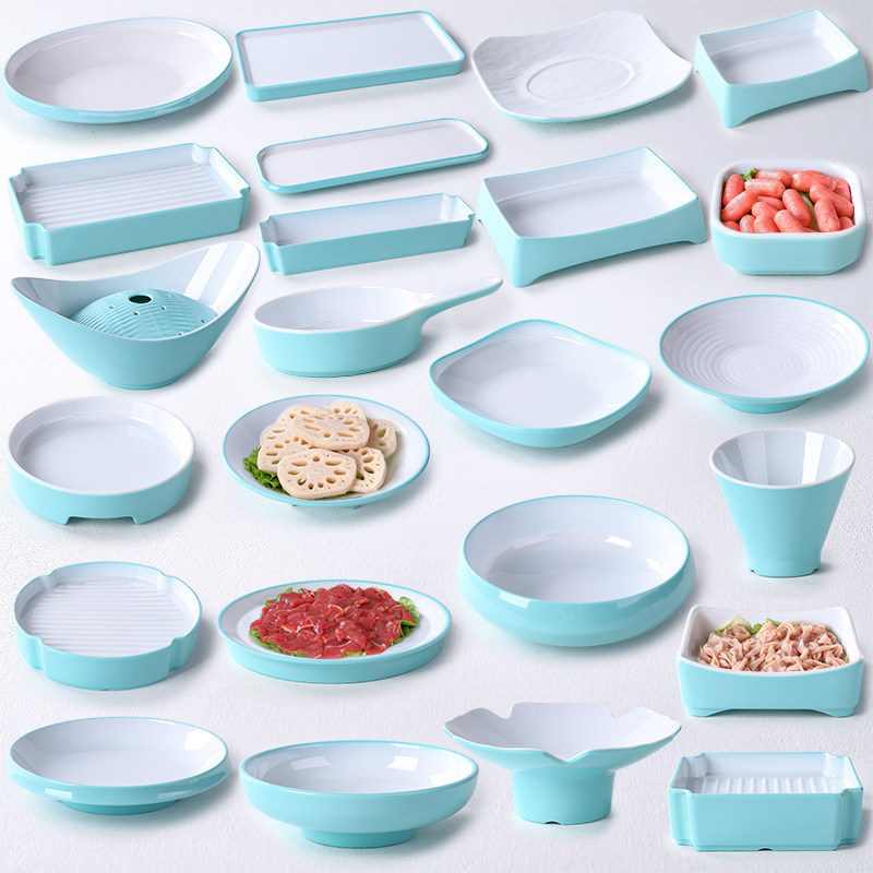 密胺北欧仿瓷火锅店餐具商用牛肉盘可叠加烤肉串串配菜烧烤店专用,餐饮具,盘,淘宝优惠券,粉丝福利购,淘宝优惠卷