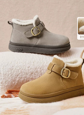 商场同款撤柜女靴子厚底雪地靴加绒冬款棉鞋防滑保暖勃肯短靴E4K1
