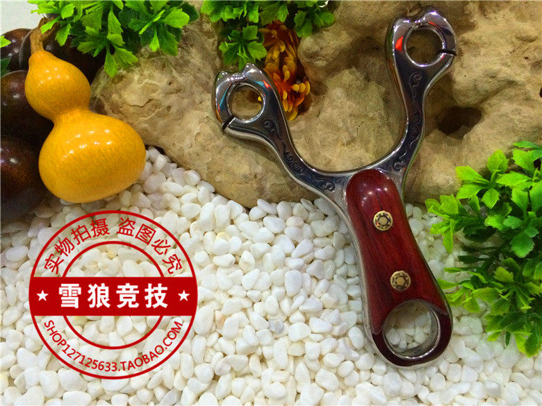 钛合金反曲柳浪 纯手工小叶檀贴片 TC21线切割工艺 高档传统弹弓