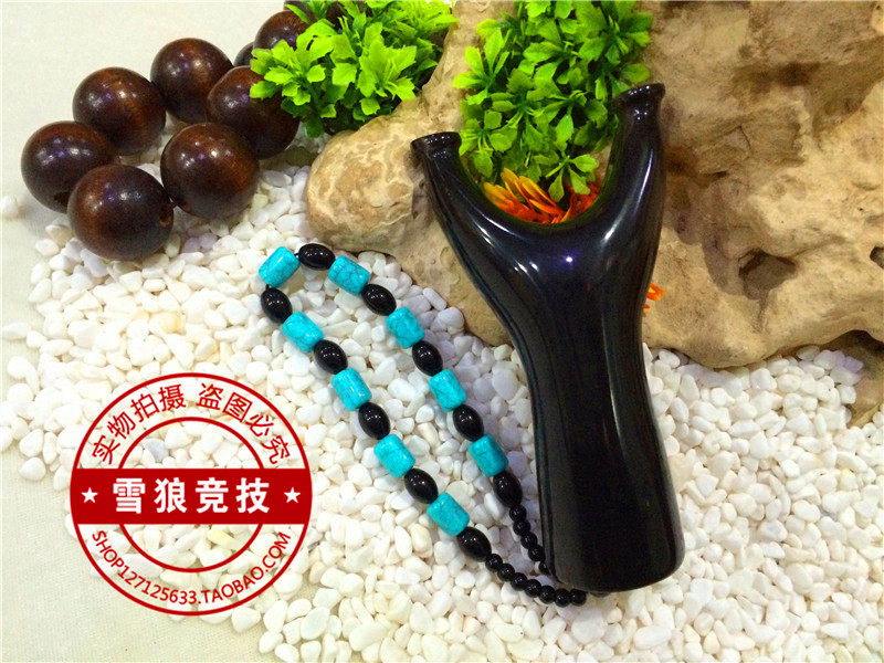 手工牛角飞虎弹弓纯手工定制天然水牛角黑牛角大料扁皮反曲飞虎叉