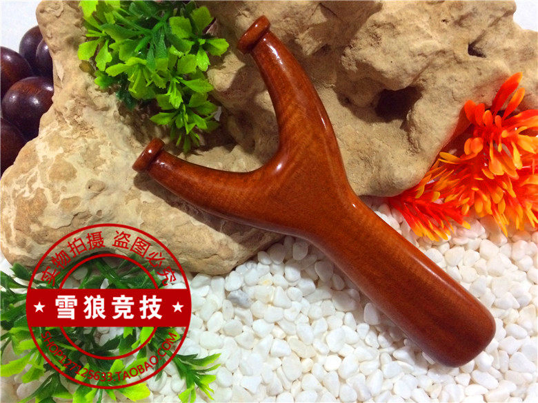 户外实木弹弓 纯手工制作百年老枣木红心飞虎叉 扁皮筋飞虎弓包邮