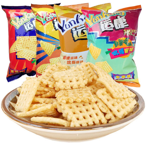 山西特产大运康锅巴5包多口味混合香酥膨化休闲零食粗粮锅巴
