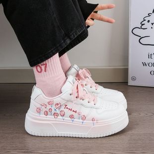 厚底低帮学生百搭增高透气板鞋 新款 子郁金香2025夏季 回力爆改女鞋