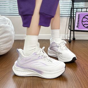 回力加绒碳板运动学生女鞋2025冬季加绒体育体测轻便减震跑步鞋女