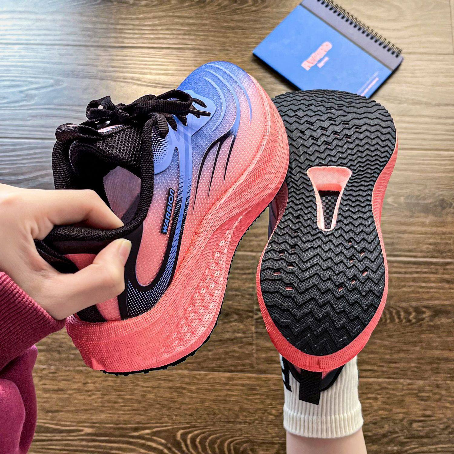 回力2026春款蓝粉渐变女鞋透气休闲碳板运动鞋学生军训体侧舒适鞋,女鞋,网面鞋,淘宝优惠券,粉丝福利购,淘宝优惠卷