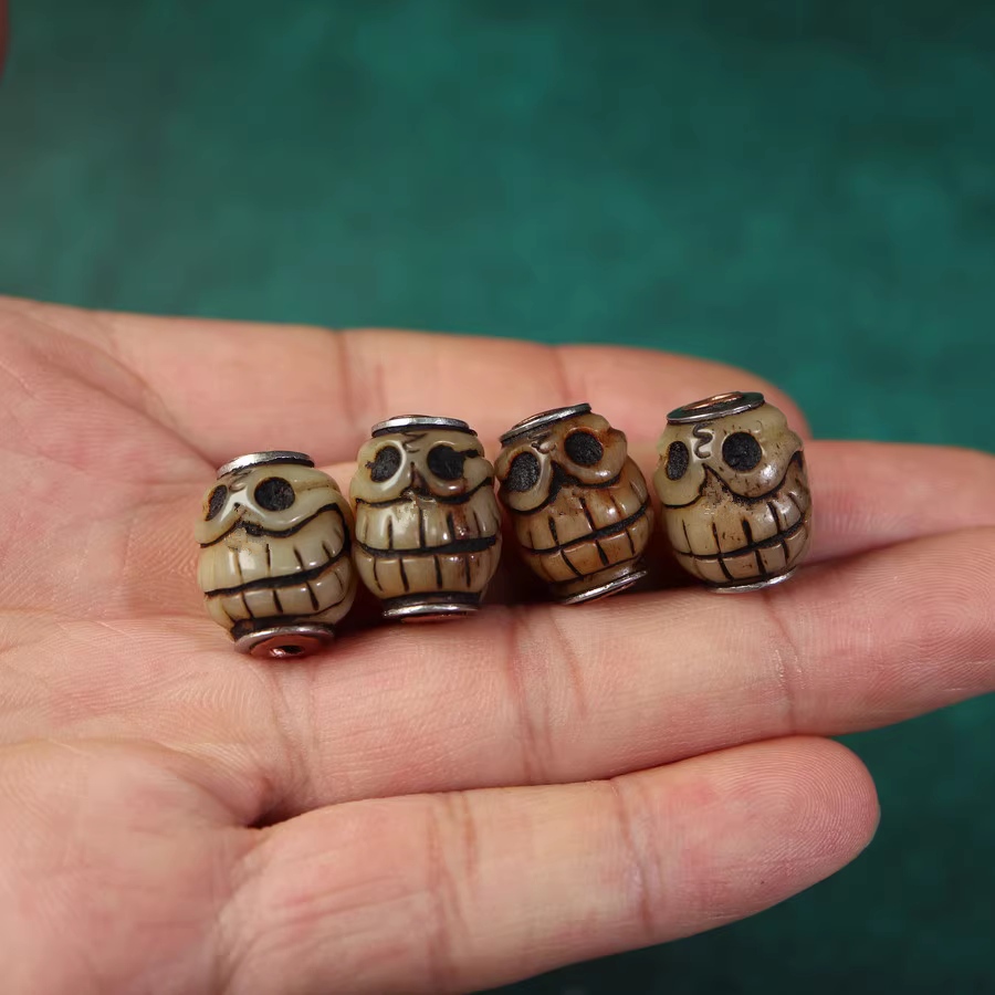 牛骨桶珠配珠腰珠手工雕刻老料