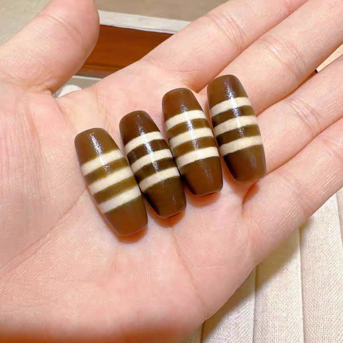 复古藏传风格咖色底三线天珠文玩diy手串腰珠桶珠项链吊坠配珠