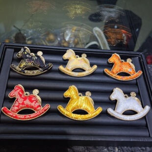 非遗宋锦马上有钱摇摇马diy配件材料锁骨链挂件项链吊坠配饰品