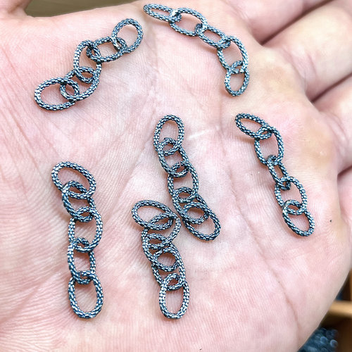 精工三七复古老银八字延长链diy配件文玩佛珠手串配饰一条