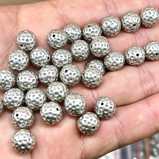 精工三七银陨石坑隔珠隔片花托配饰diy手链材料弯管项链吊坠饰品