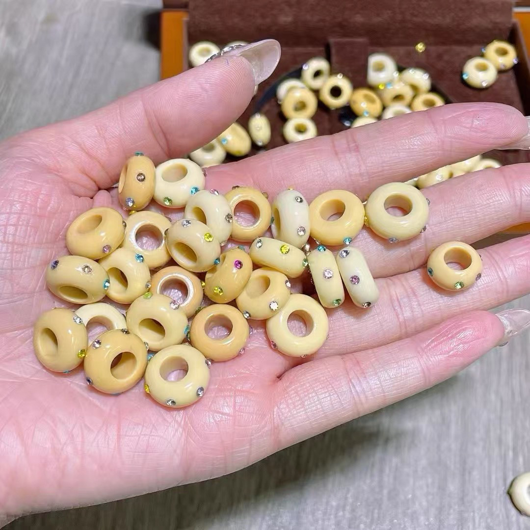 金膏玉满天星跑环diy配件散珠隔珠串珠手绳项链文玩佛珠手串配饰图片