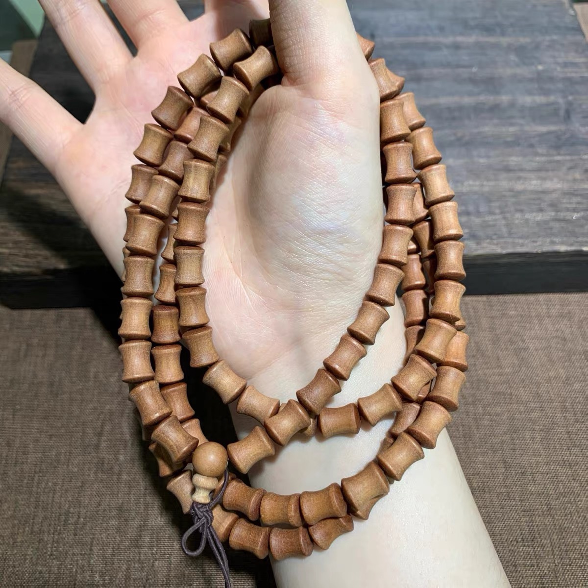 老山檀竹节手链节节高升手串木质文玩佛珠念珠男女饰品DIY挂坠