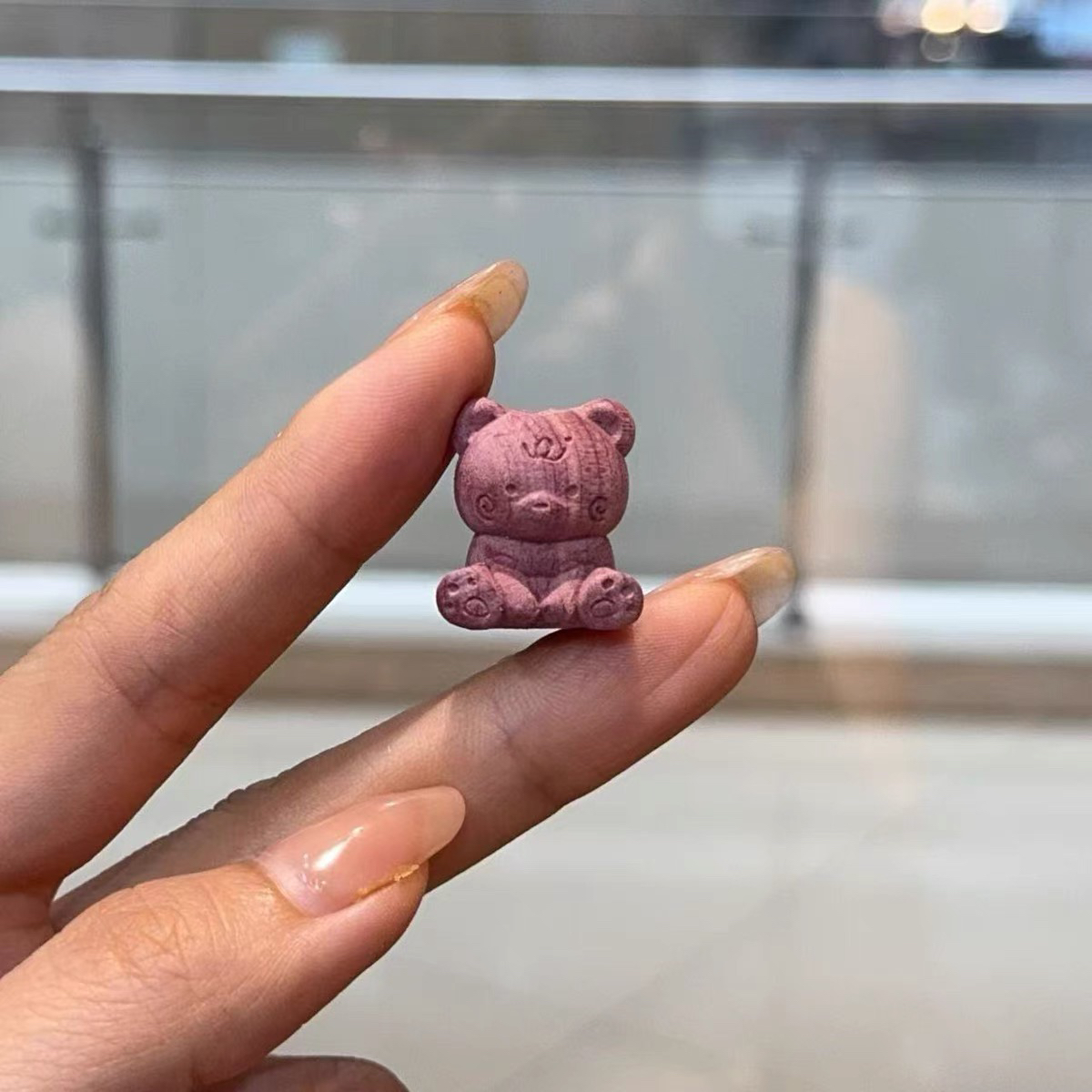 血柏木雕刻坐坐熊通孔配件隔珠散珠手链串珠项链文玩佛珠编绳配饰