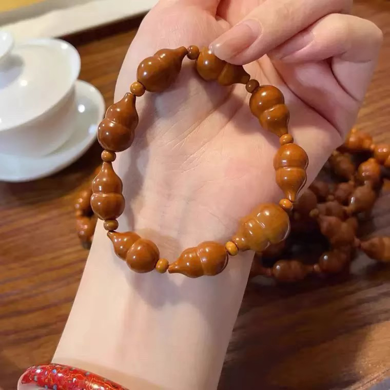 橄榄核葫芦手串精工雕刻文玩佛珠手链挂饰男女福禄双全老油核橄榄