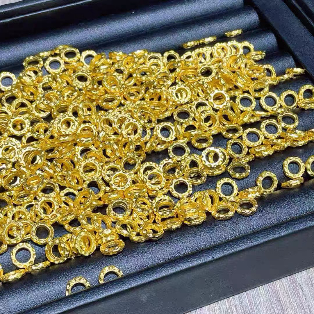 沙金跑环盘缠配件diy手工编织手绳项链手串文玩饰品隔珠散珠