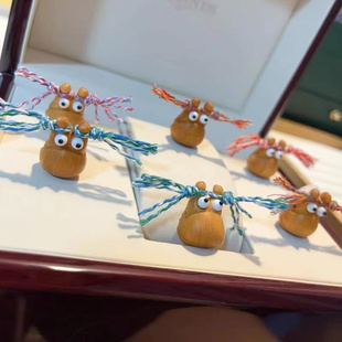 芭比老山檀木长角呱呱diy配件手工编织手绳项链文玩佛珠手串配饰