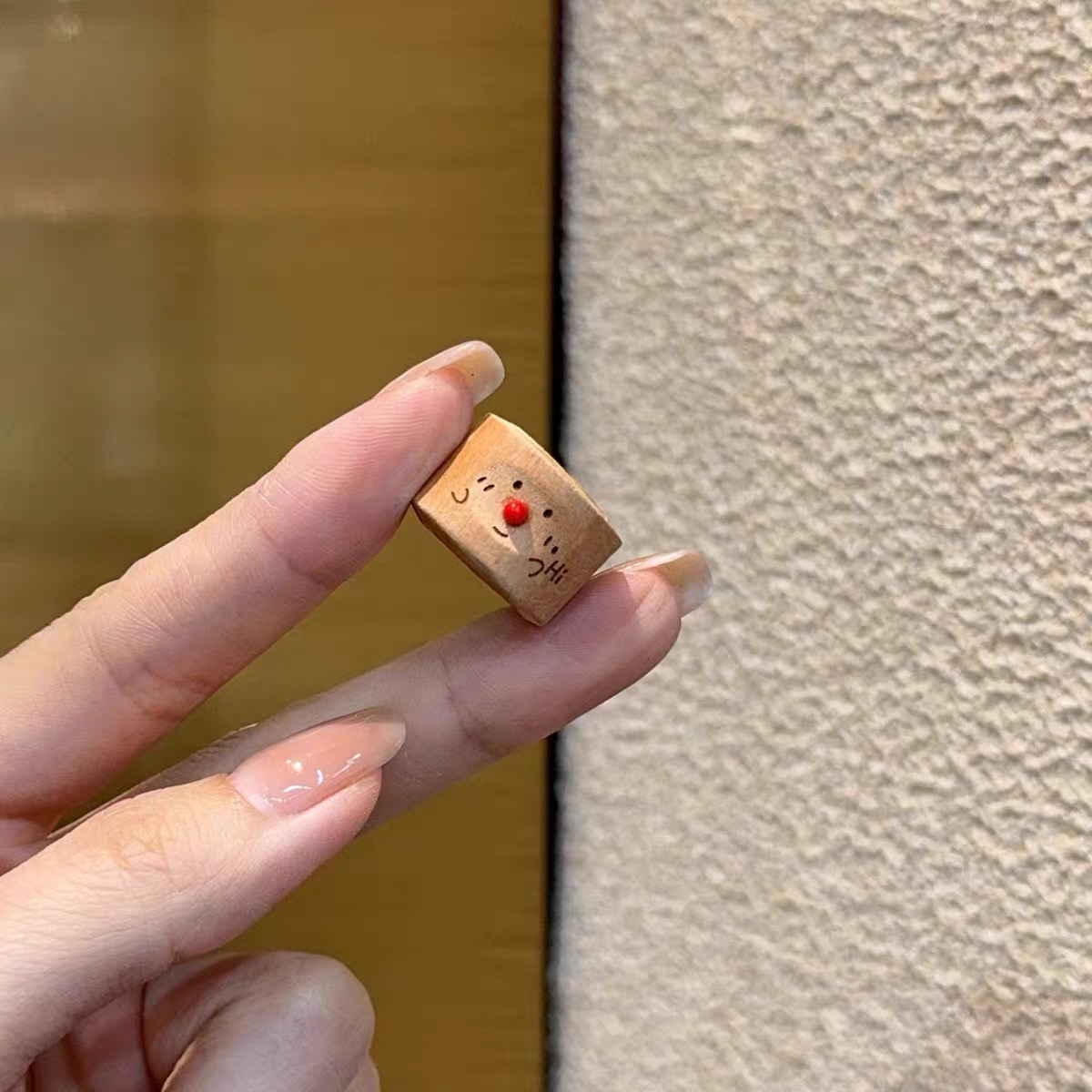 桃木小脸跑环diy配件手工编织手绳手链项链挂件手串文玩配饰品