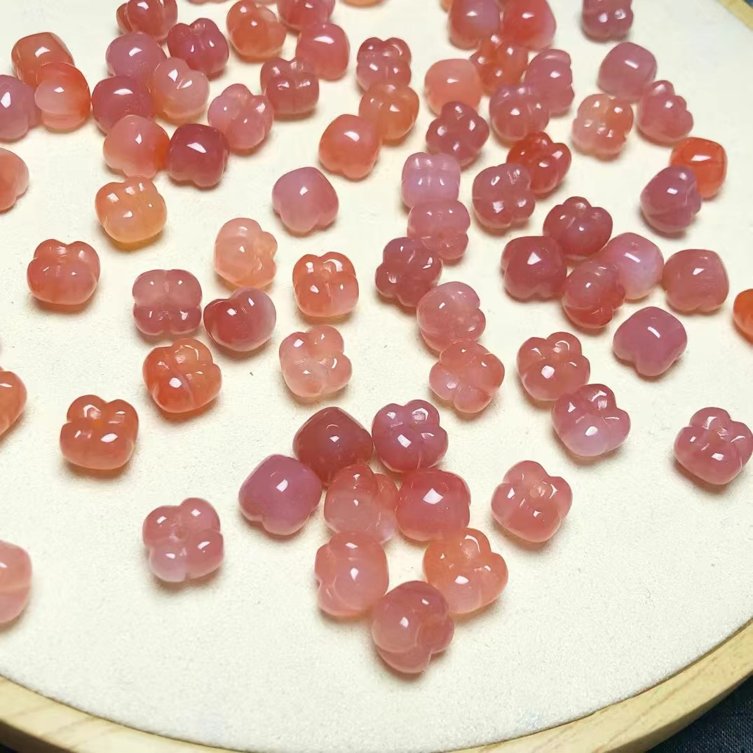 天然盐源玛瑙桂花通孔配件 DIY手串项链 规格10mm左右 ZW