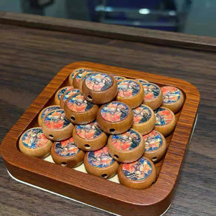 檀木前生今世扎基拉姆狐狸圆牌配件手工diy佛珠手串项链配饰