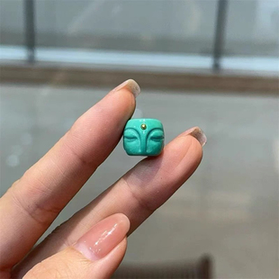 菱镁矿松石观自在佛桶珠隔珠配件挂件吊坠项链手串文玩配饰