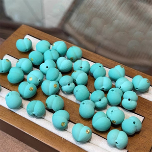 菱镁矿镶嵌金标拉丝屁桃diy配件编织串珠配饰隔珠设计手串饰品珠