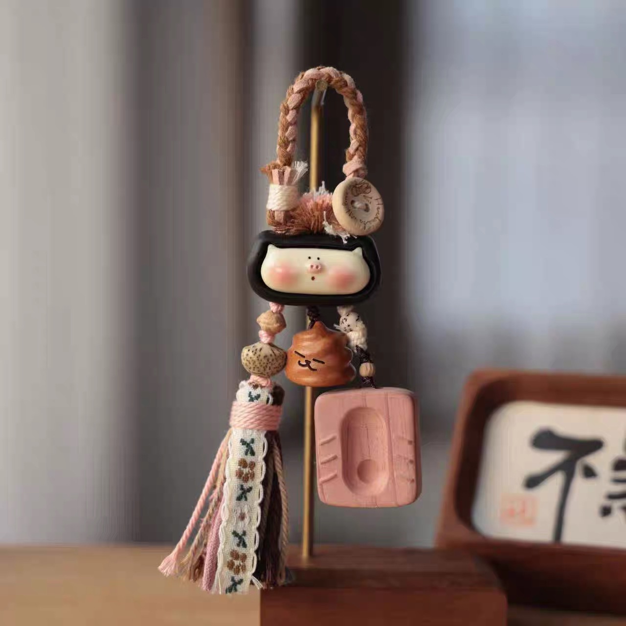 原创卡通嘟嘟小猪便便包挂件搭配血柏粪坑星月元宝个性时尚可爱