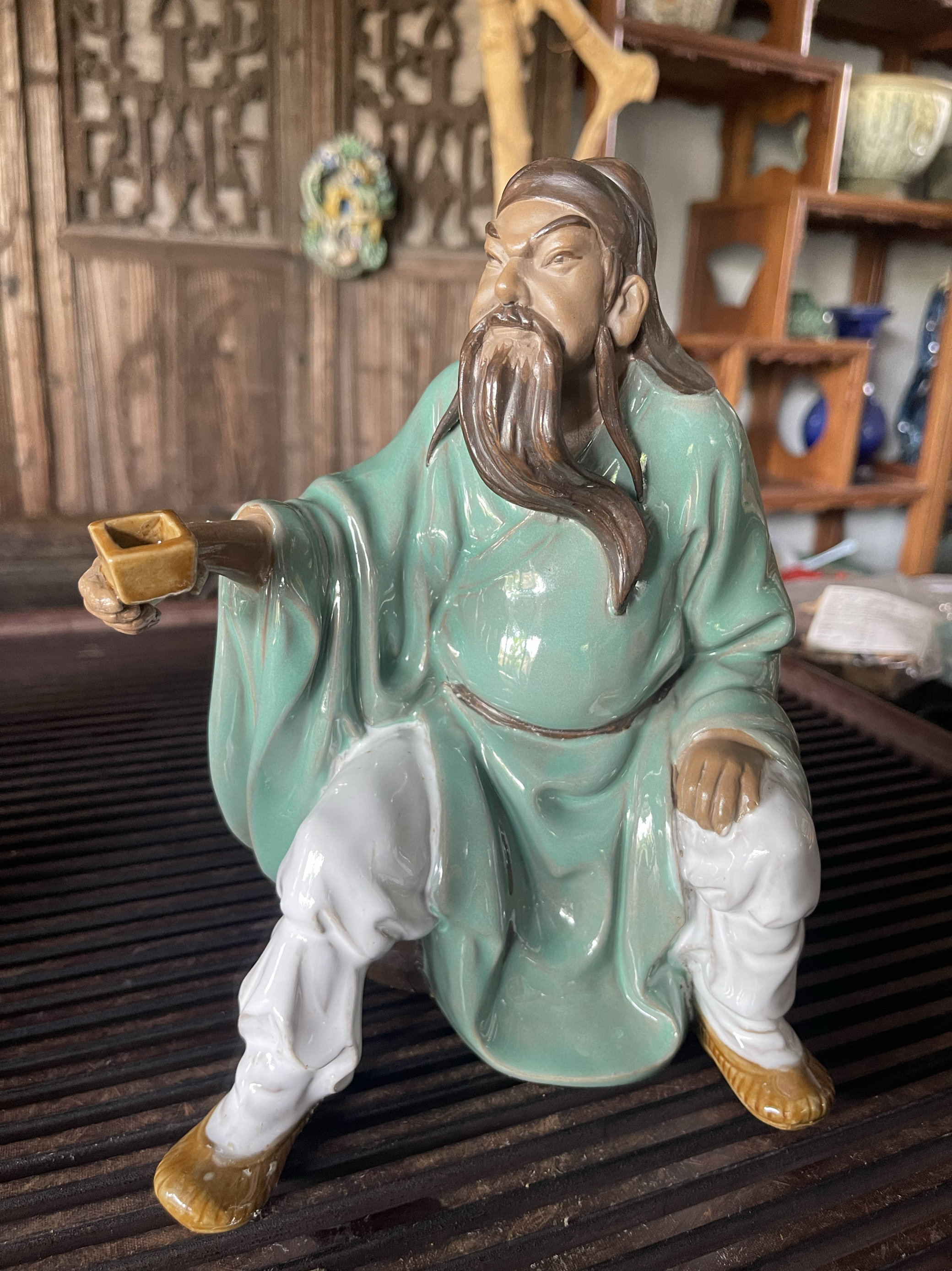 石湾公仔陶瓷摆件家居装饰品摆设三国典故刘备关羽张飞桃园三结义图片