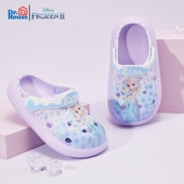 女童室内外穿可爱包头透气凉鞋 儿童拖鞋 夏季 迪士尼爱莎公主洞洞鞋