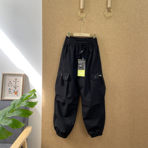 海洋家特价童装男女童秋冬季长裤儿童加厚一体绒卫裤中大童工装裤