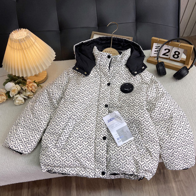 海洋家特价童装男女童冬季新款羽绒服儿童中大童碎花羽绒袄冲锋衣